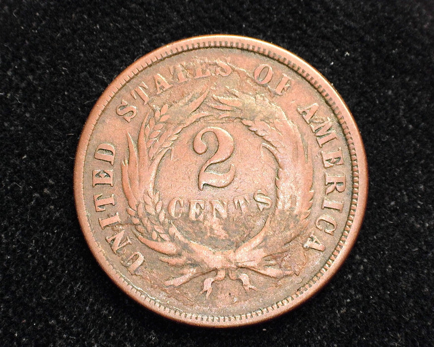 1865 Two Cent Piece VG - US Coin