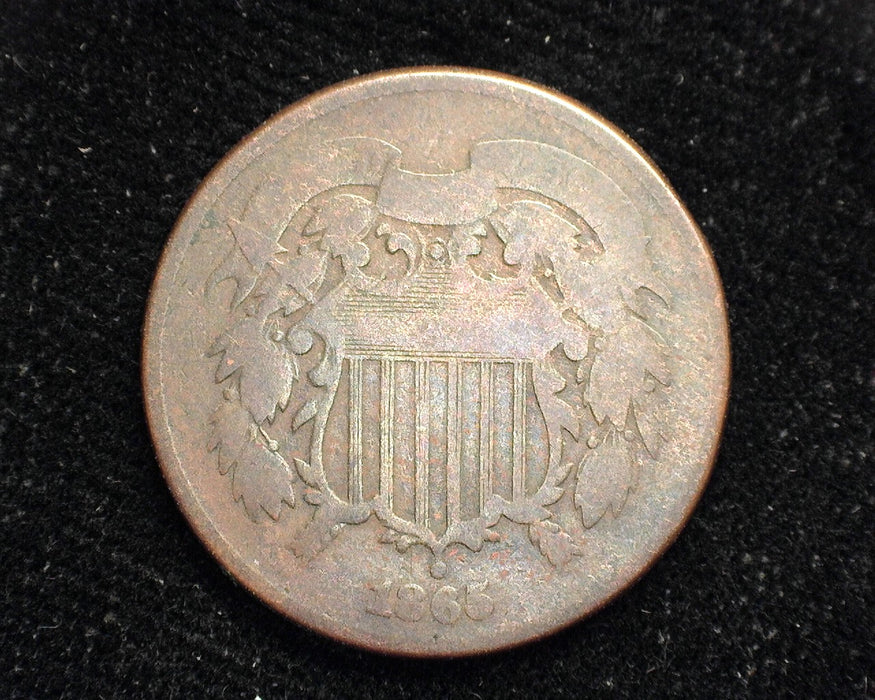 1865 Two Cent Piece VG - US Coin