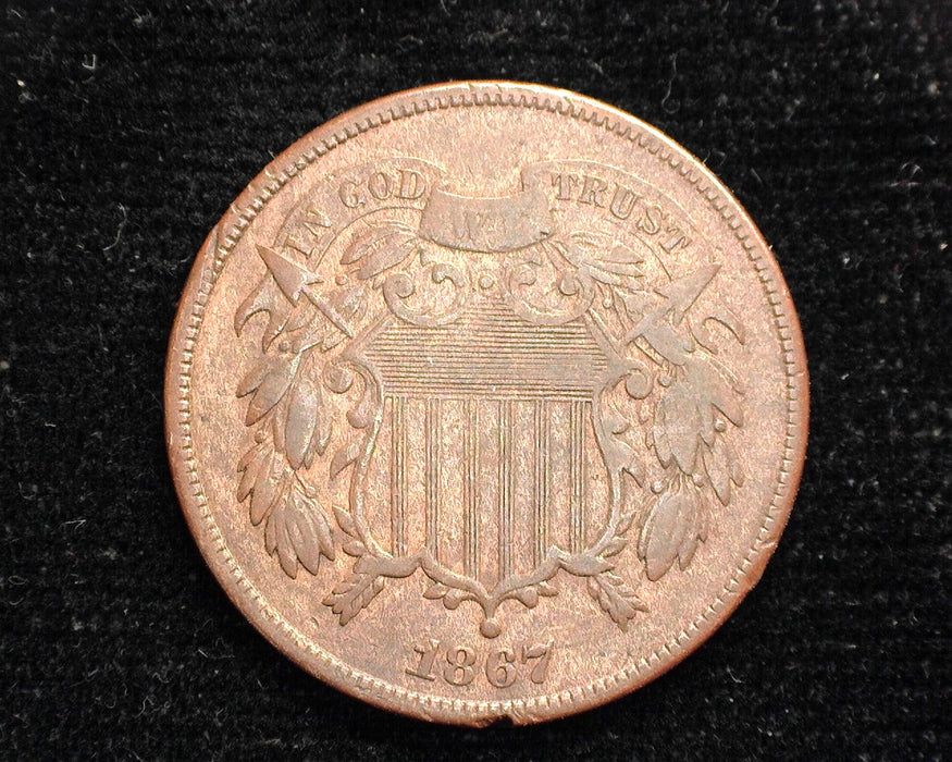 1867 Two Cent Piece VF - US Coin