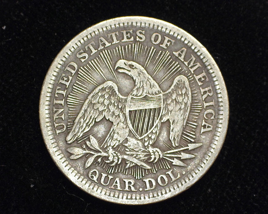 1853 Arrows Rays Liberty Seated Quarter VF - US Coin