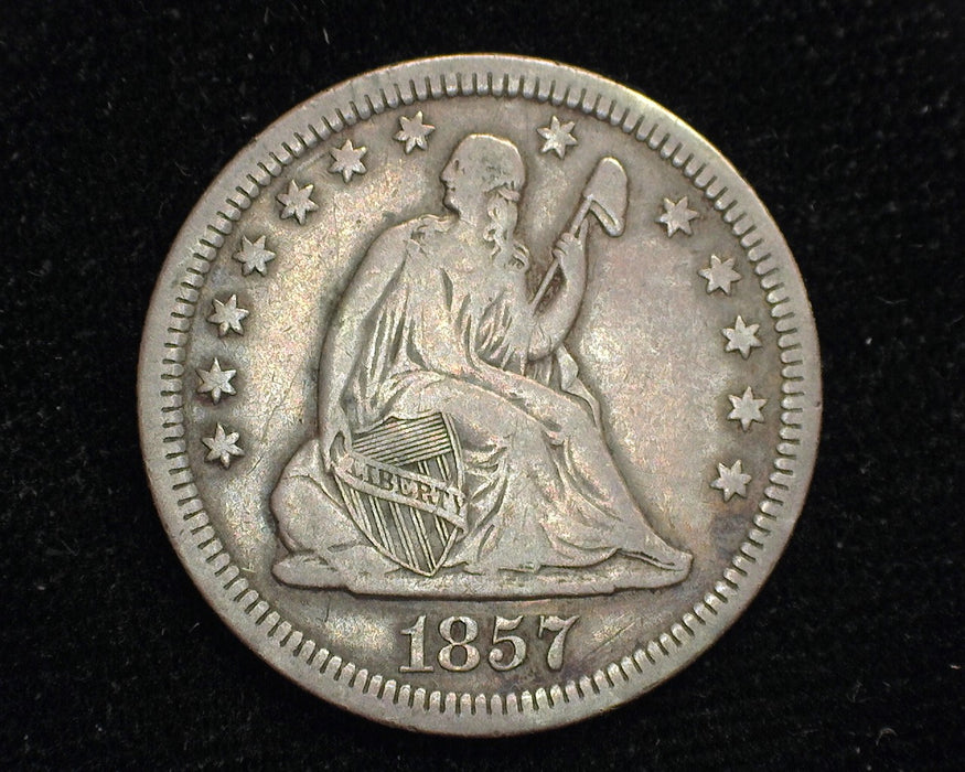 1857 Liberty Seated Quarter VF - US Coin