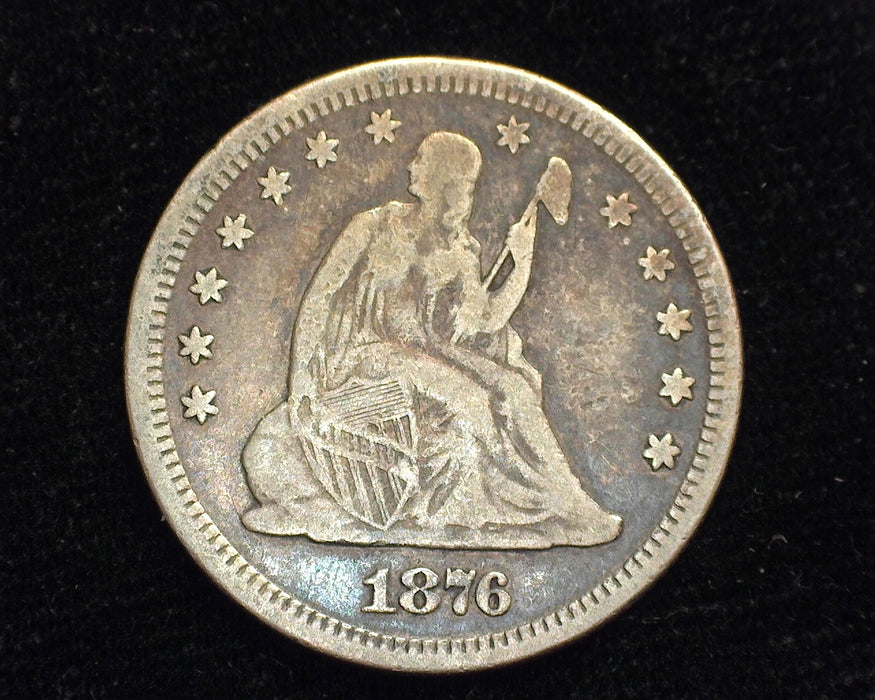 1876 Liberty Seated Quarter F - US Coin