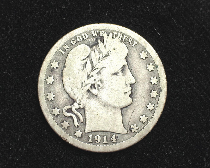 1914 S Barber Quarter G/VG - US Coin