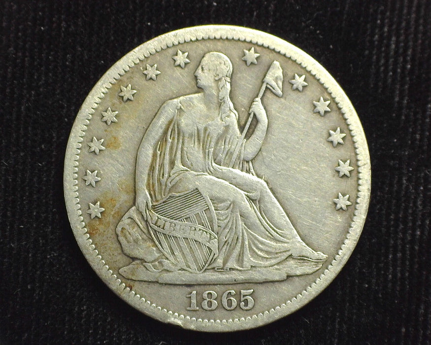 1865 S Seated Liberty Half Dollar VF - US Coin