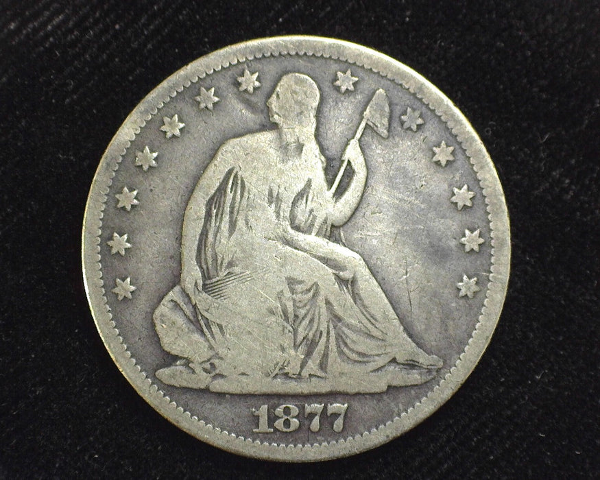 1877 CC Seated Liberty Half Dollar G+ - US Coin