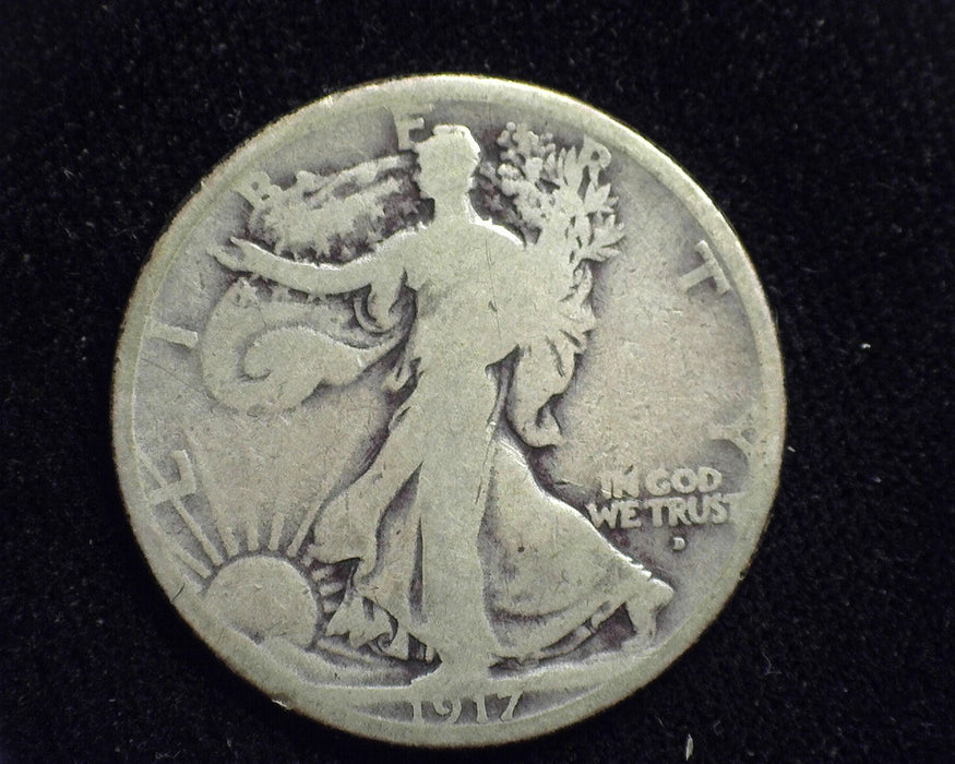 1917 D Obv Liberty Walking Half Dollar G - US Coin