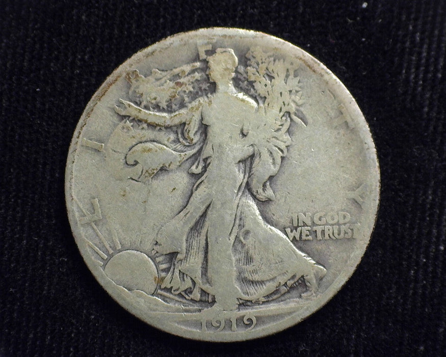 1919 D Liberty Walking Half Dollar F - US Coin