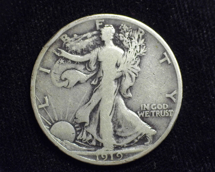 1919 D Liberty Walking Half Dollar F - US Coin