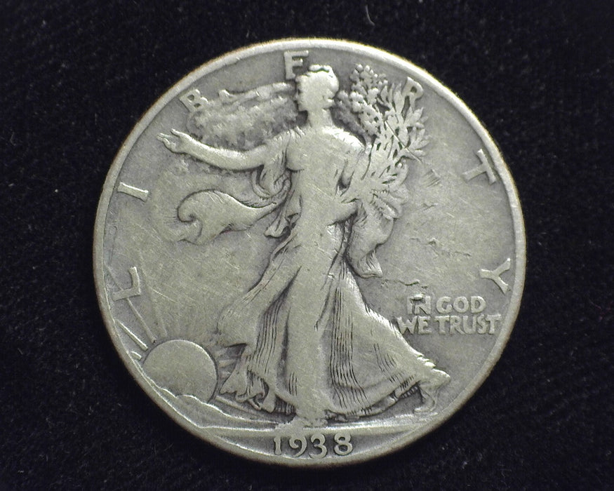 1938 D Liberty Walking Half Dollar F - US Coin