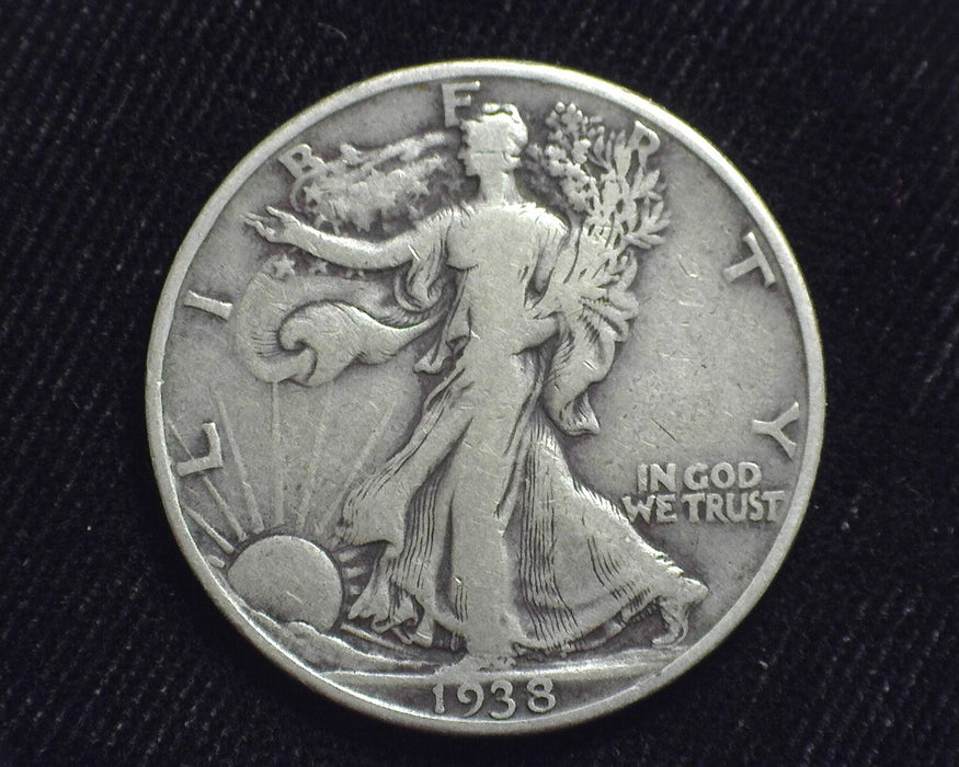 1938 D Liberty Walking Half Dollar F - US Coin