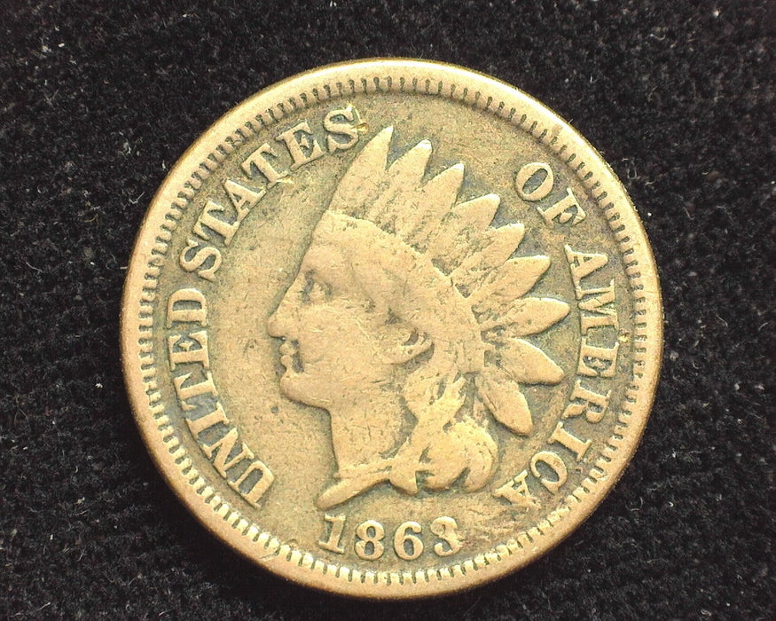 1863 Indian Head Penny/Cent VG - US Coin