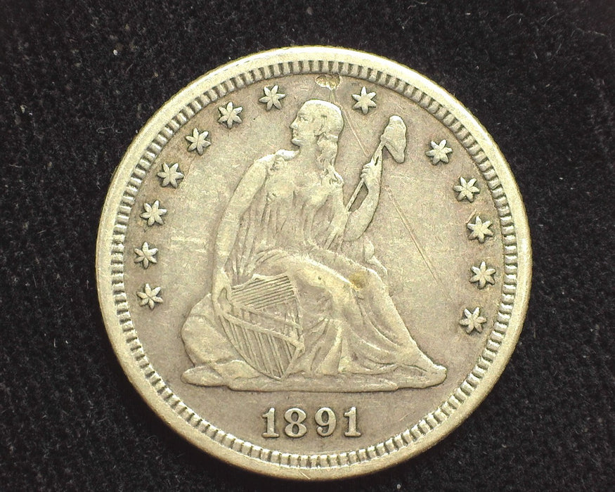 1891 Liberty Seated Quarter Small dig. VF - US Coin