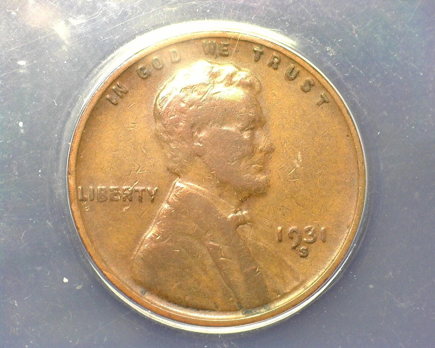 1931 S Lincoln Wheat Penny/Cent ANACS F 12 - US Coin