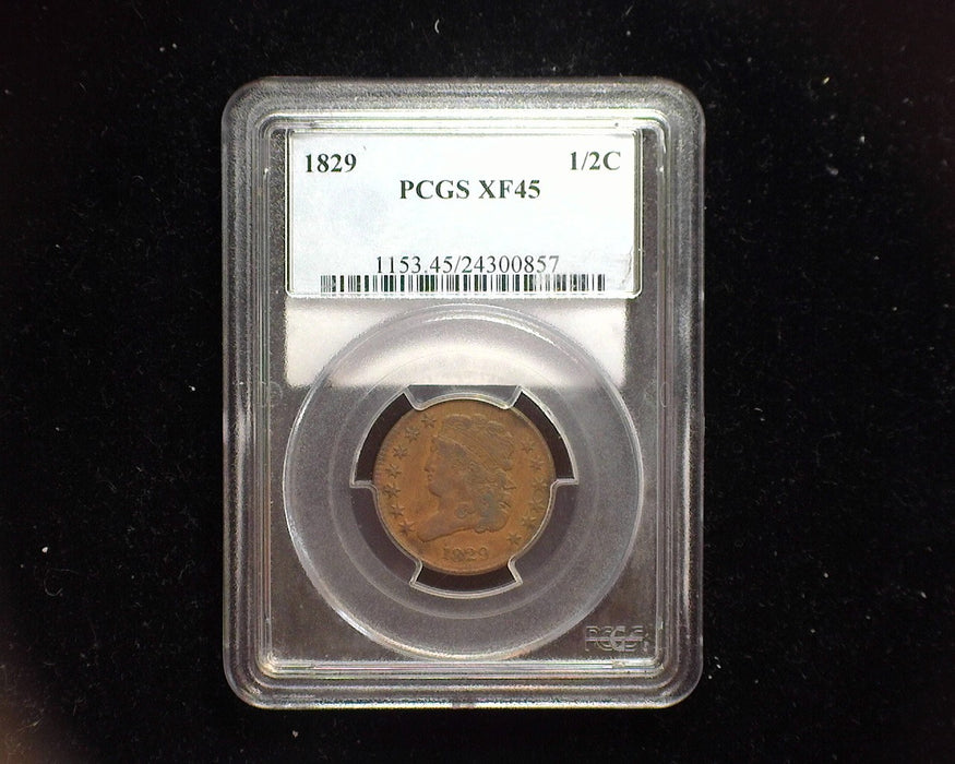 1829 Classic Head Half Cent PCGS XF 45 - US Coin