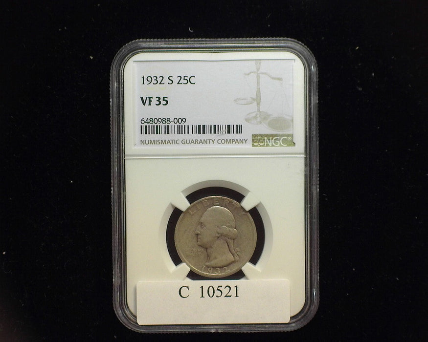 1932 S Washington Quarter VF 35 NGC - US Coin