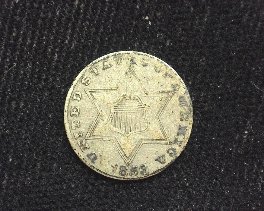 1856 Three Cent Silver F - US Coin