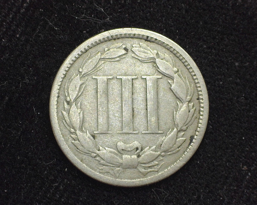 1865 Three Cent Nickel F - US Coin