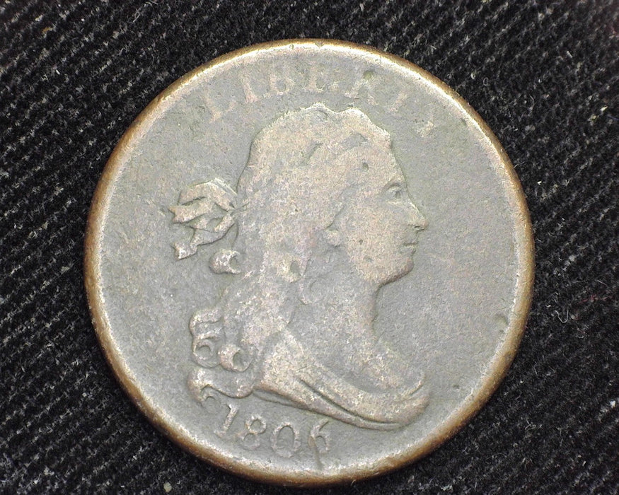 1806 Draped Bust Half Cent No stems VG - US Coin