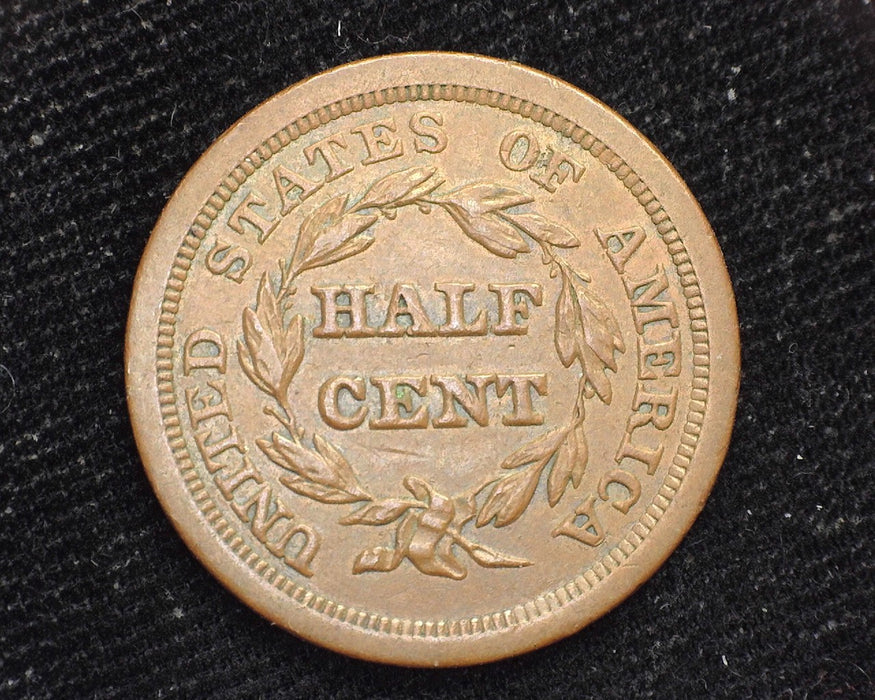 1851 Braided Hair Half Cent XF - US Coin