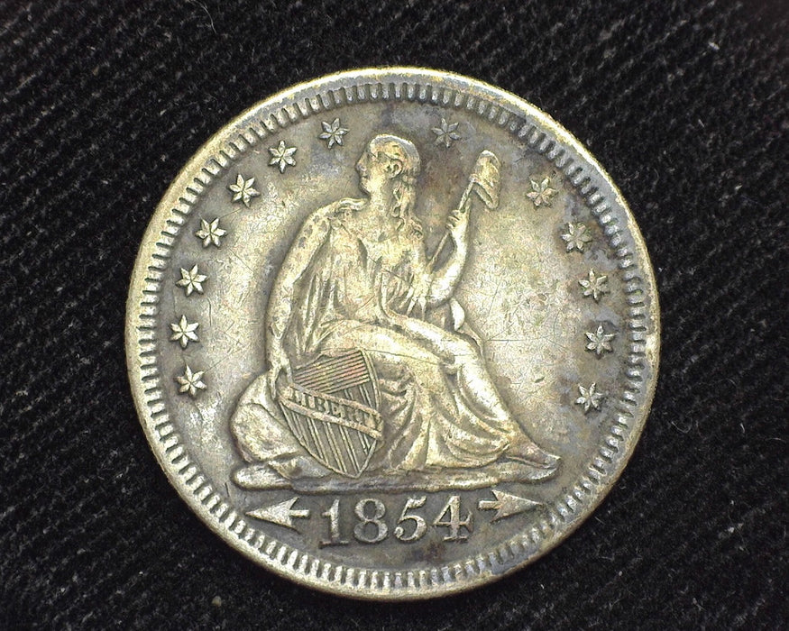 1854 Arrows Liberty Seated Quarter VF - US Coin