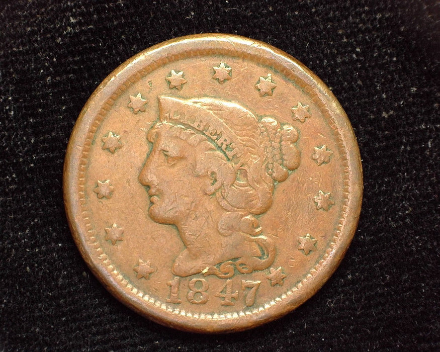 1847 Large Cent Classic F Penny/Cent - US Coin