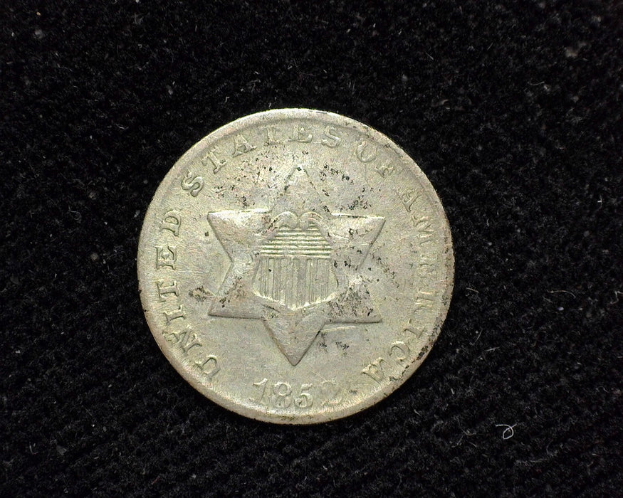 1852 Three Cent Silver F - US Coin