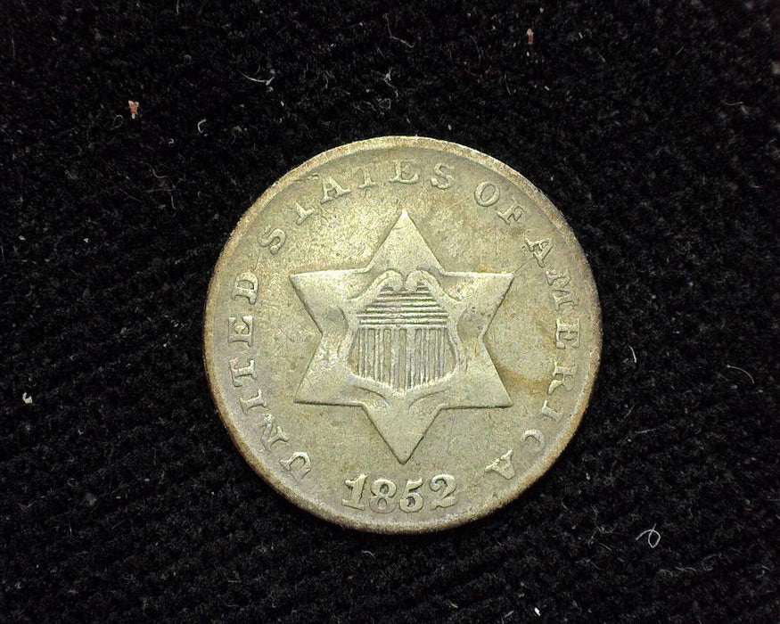 1852 Three Cent Silver F - US Coin