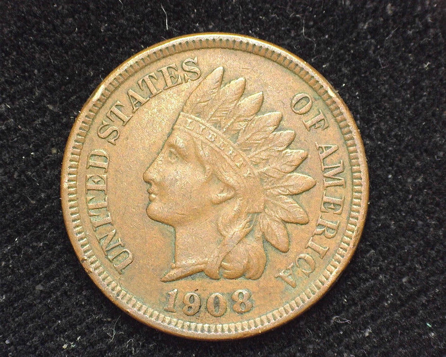 1908 Indian Head Penny/Cent XF - US Coin