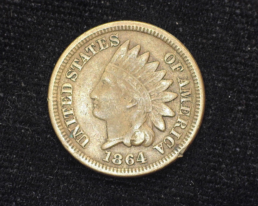 1864 Copper Nickel Indian Head Penny/Cent F - US Coin