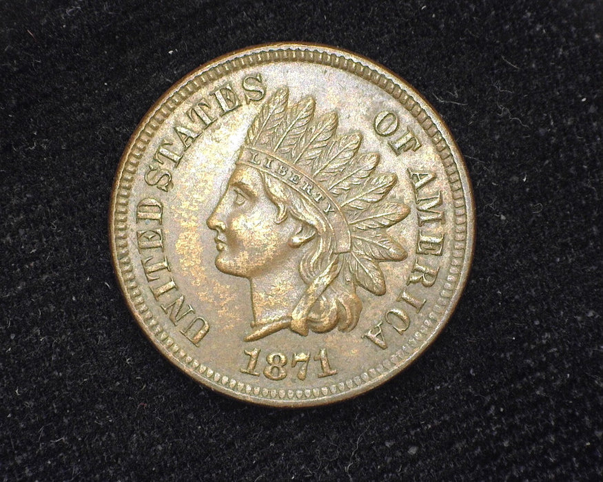 1871 Indian Head Penny/Cent AU - US Coin