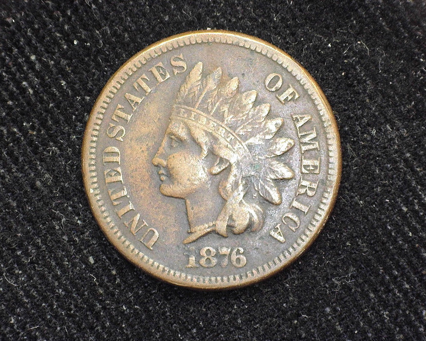 1876 Indian Head Penny/Cent F - US Coin