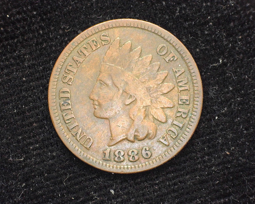 1886 Ty 1 Indian Head Penny/Cent F - US Coin