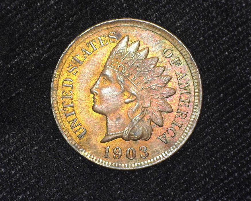 1903 Indian Head Penny/Cent Mostly red. BU - US Coin