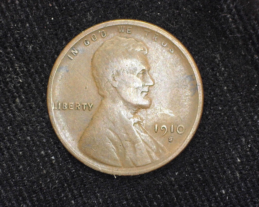 1910 S Lincoln Wheat Cent F - US Coin