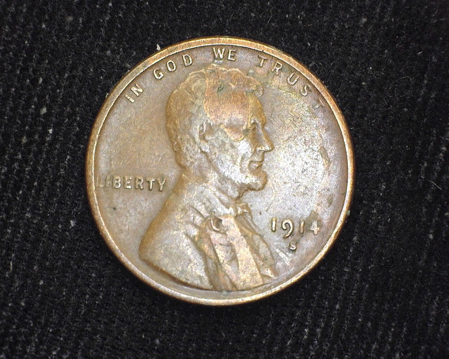 1914 S Lincoln Wheat Cent F - US Coin