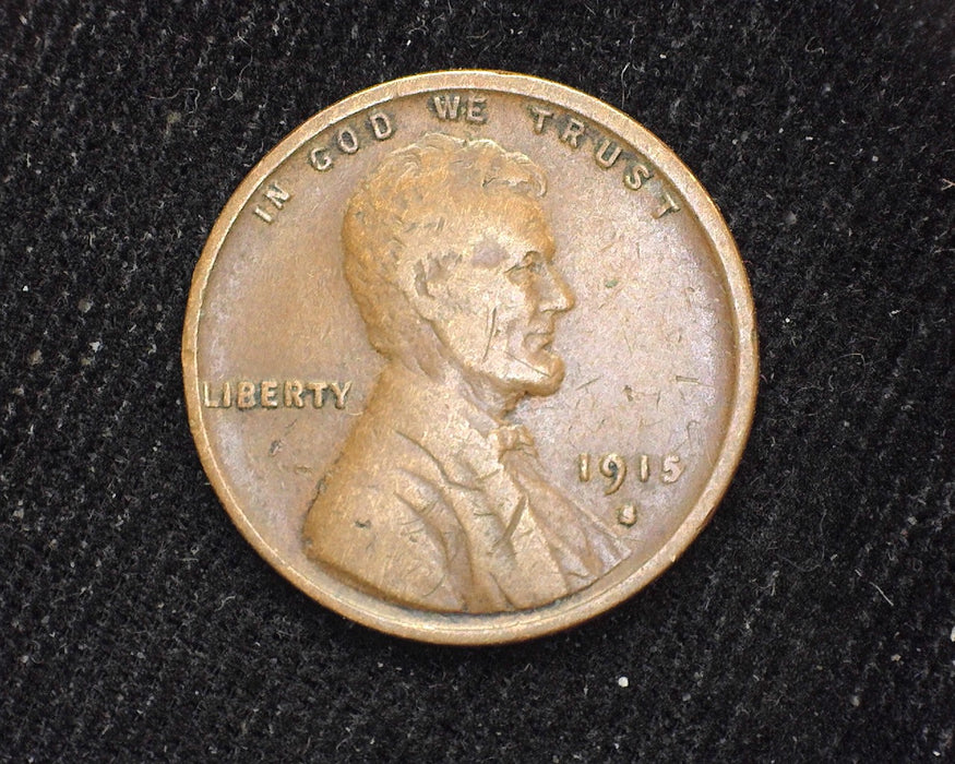 1915 S Lincoln Wheat Cent F - US Coin