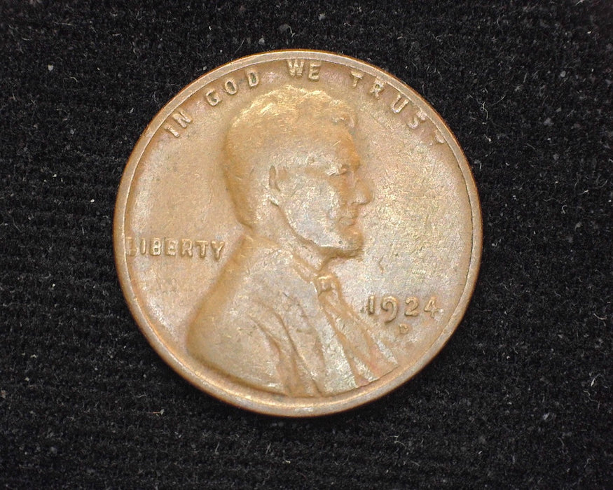 1924 D Lincoln Wheat Cent F - US Coin