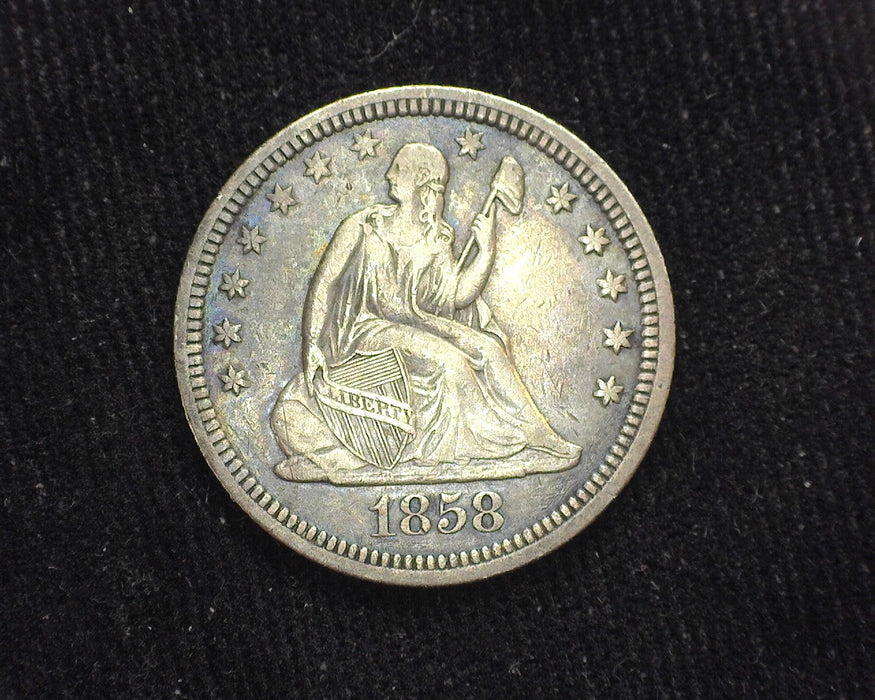 1858 Liberty Seated Quarter VF/XF - US Coin