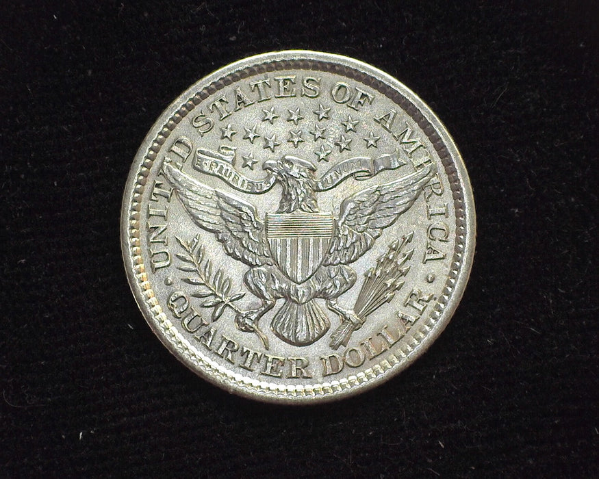 1897 Barber Quarter Cleaned abrasions. AU - US Coin