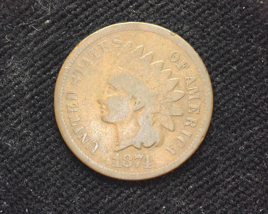 1874 Indian Head Penny/Cent G - US Coin