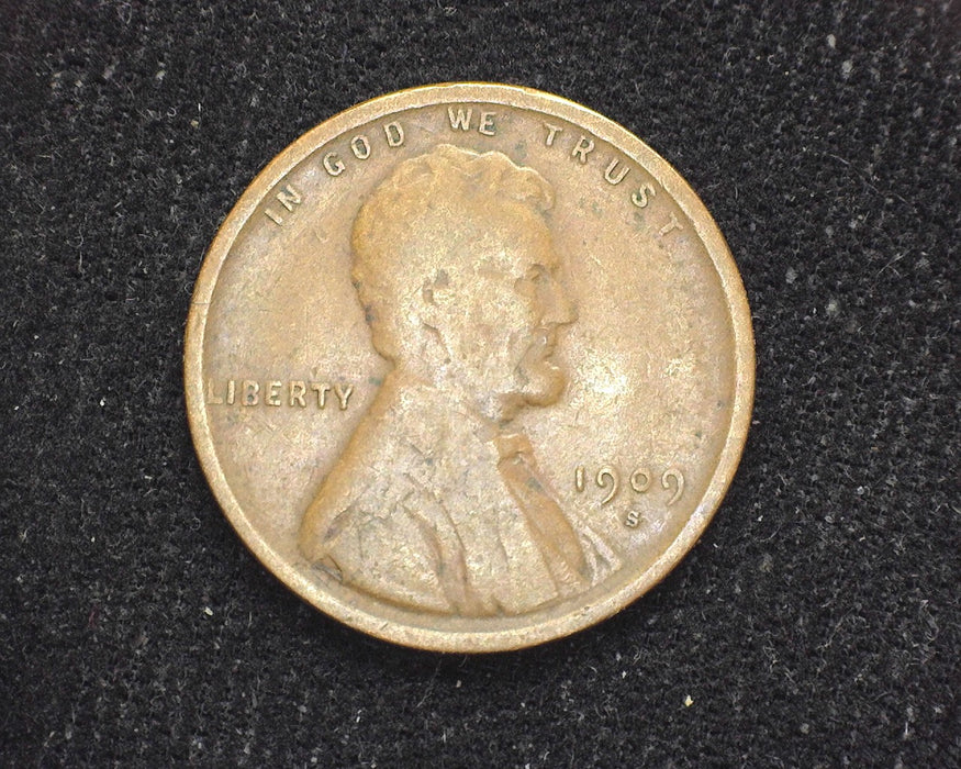 1909 S Lincoln Wheat Cent VG - US Coin