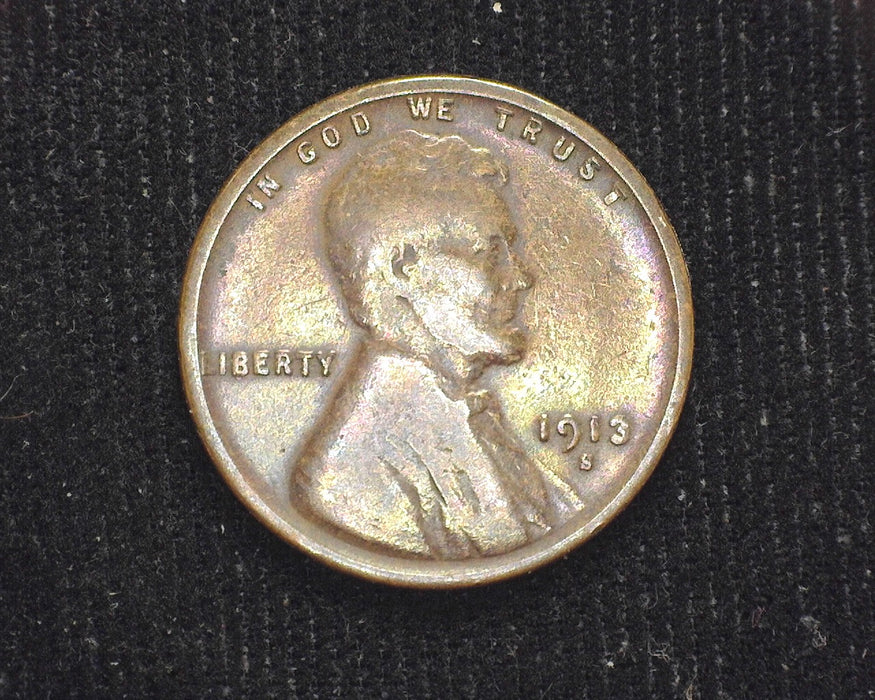 1913 S Lincoln Wheat Cent VG - US Coin