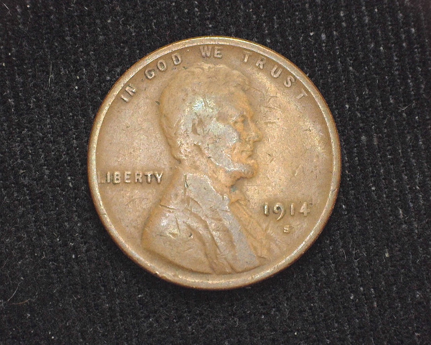 1914 S Lincoln Wheat Cent F - US Coin