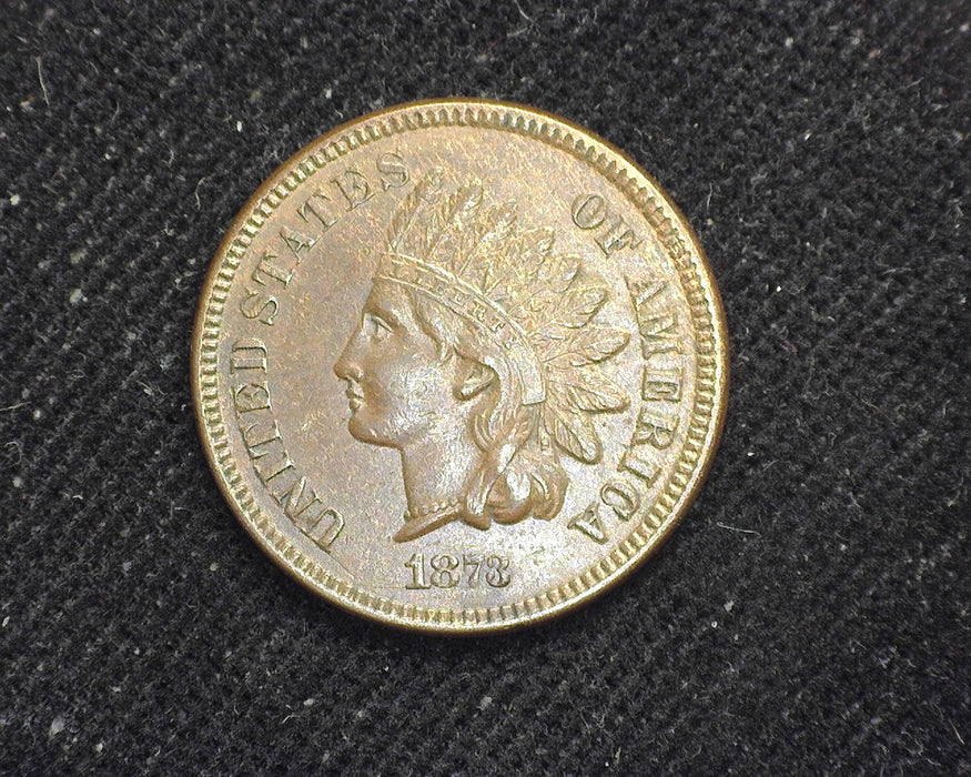 1873 Closed 3 Indian Head Penny/Cent AU-50 - US Coin