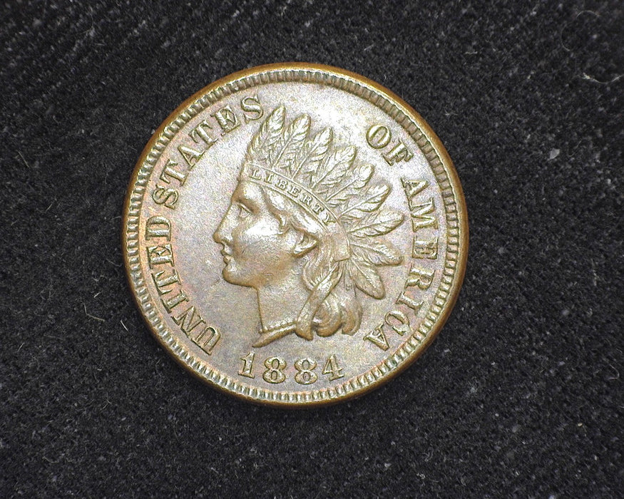 1884 Indian Head Penny/Cent Traces of red. AU-58 - US Coin