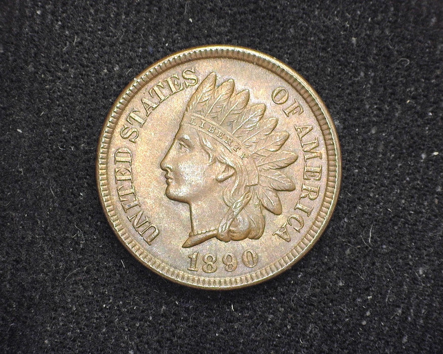 1890 Indian Head Penny/Cent Traces of red. Brown. BU - US Coin