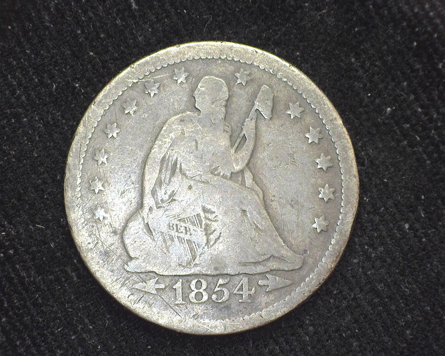 1854 O Arrows Liberty Seated Quarter VG - US Coin