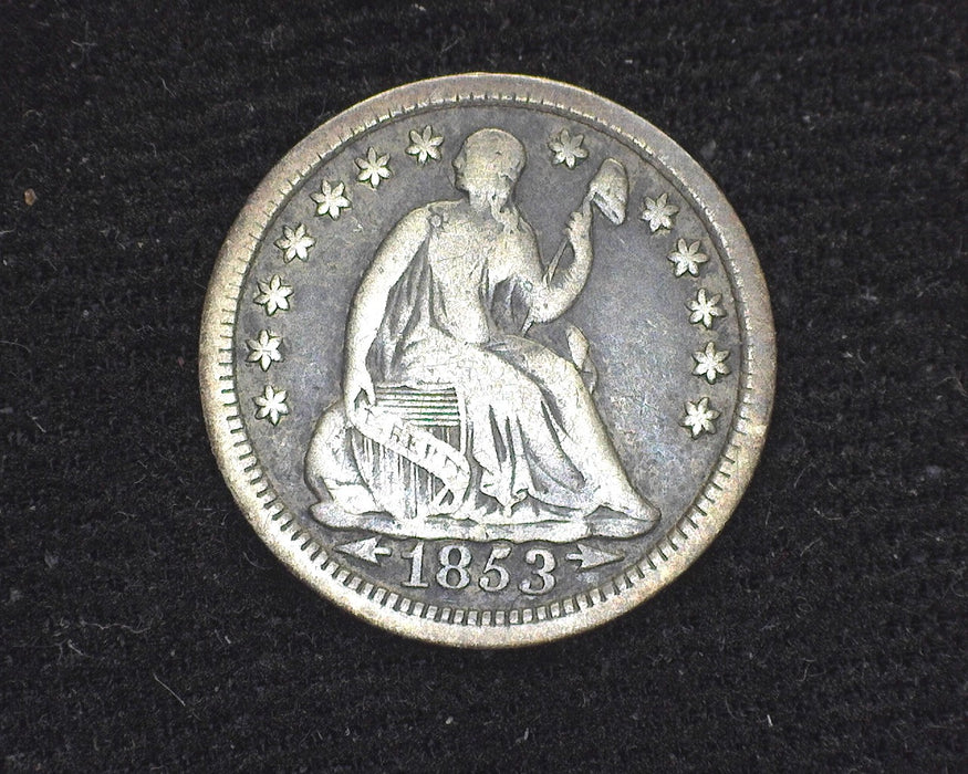 1853 Arrows Liberty Seated Half Dime F - US Coin