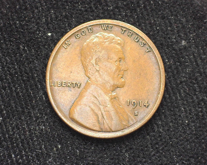 1914 S Lincoln Wheat Penny/Cent VF - US Coin