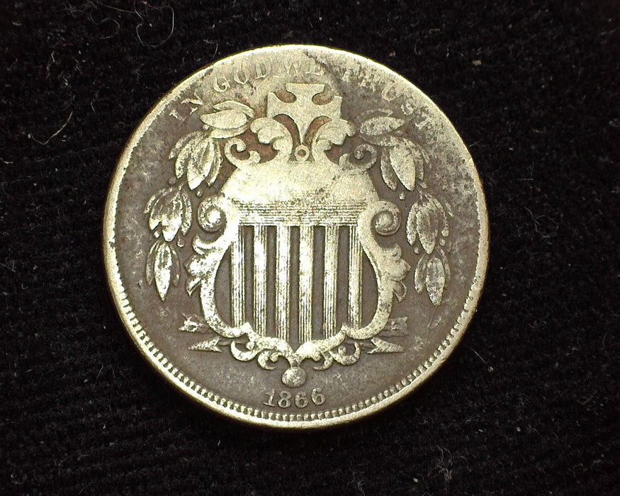 1866 Rays Shield Nickel VG - US Coin